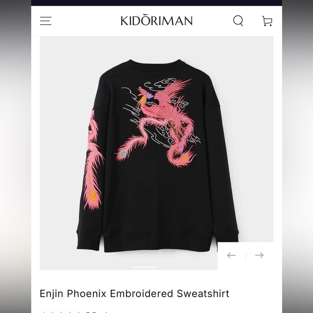 Enjin Phoenix Embroidered Sweatshirt by Kidōriman